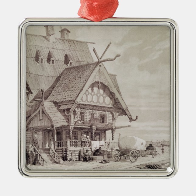 Hotell och gästhus julgransprydnad metall (Framsidan)