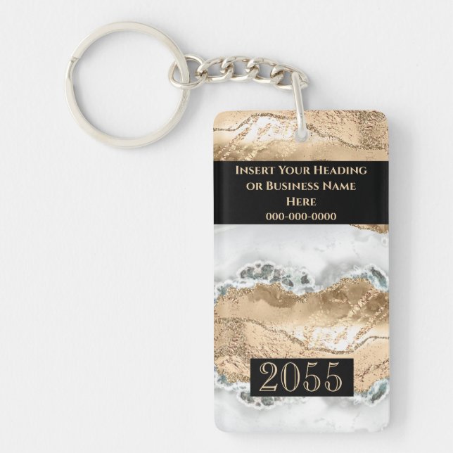 Hotell- och hotellrum - agate geode marble DIY Nyckelring (Framsidan)