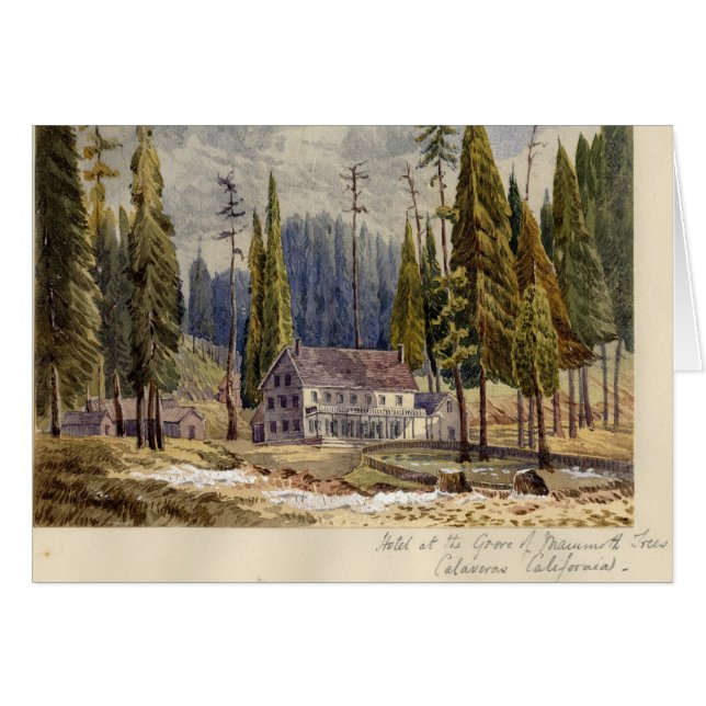 Hotell på dungen av Mamoth träd Hälsningskort (Framsidan Horizontal)