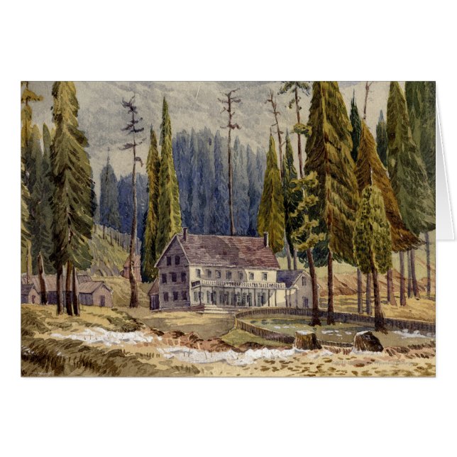 Hotell på dungen av Mamoth träd Hälsningskort (Framsidan Horizontal)