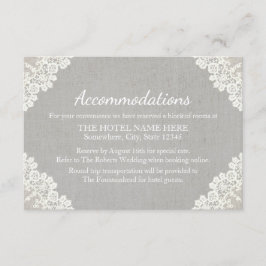 Hotell | Rustic Snöre & Grått Linen Tilläggskort