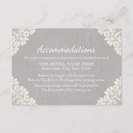 Hotell | Rustic Snöre & Grått Linen Tilläggskort