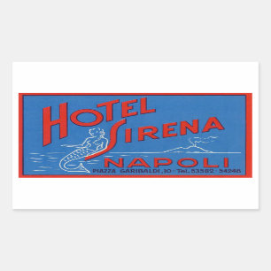 Hotell Sirena (den Naples italien) Rektangulärt Klistermärke