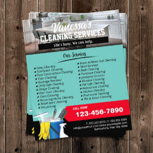Hotell Städning Maid Service Teal Photo Flygblad