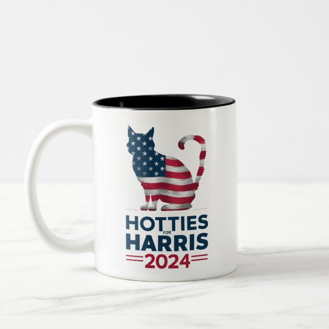 Hotell till Harris 2024 Cat Dam Kamala Harris Två-Tonad Mugg (Vänster)