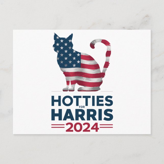 Hotell till Harris 2024 Cat Dam Kamala Harris Vykort (Framsida)