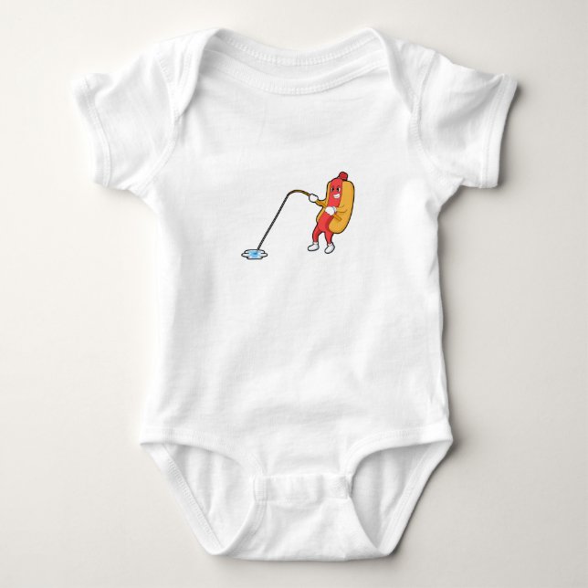 Hotell vid fiske med fiskstav t shirt (Framsida)