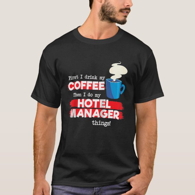 Hotellchef & Kaffeuppskattning Sägande Raglan T Shirt (Framsida)