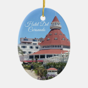 HotellDel Coronado oval prydnad Julgransprydnad Keramik