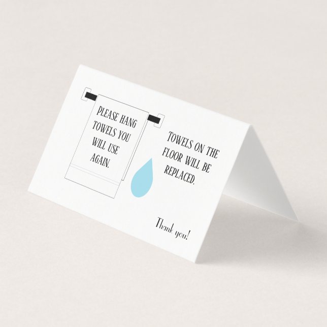 Hotellhandduken undertecknar visitkort (Framsida)