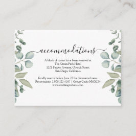 hotellrum i Eucalyptus Greenery Bröllop Tilläggskort