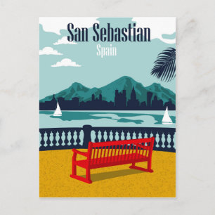 Hotellterrass i San Sebastian, Spanien Vykort