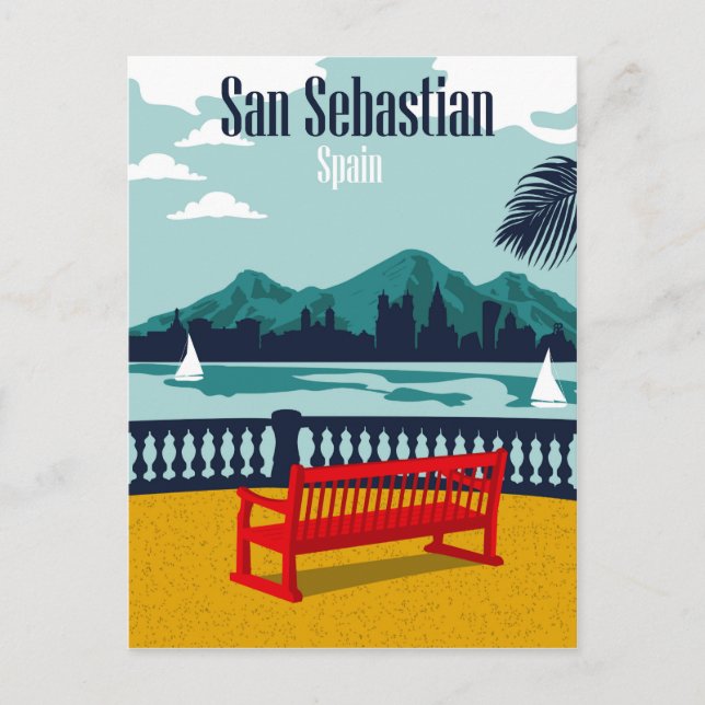 Hotellterrass i San Sebastian, Spanien Vykort (Framsida)