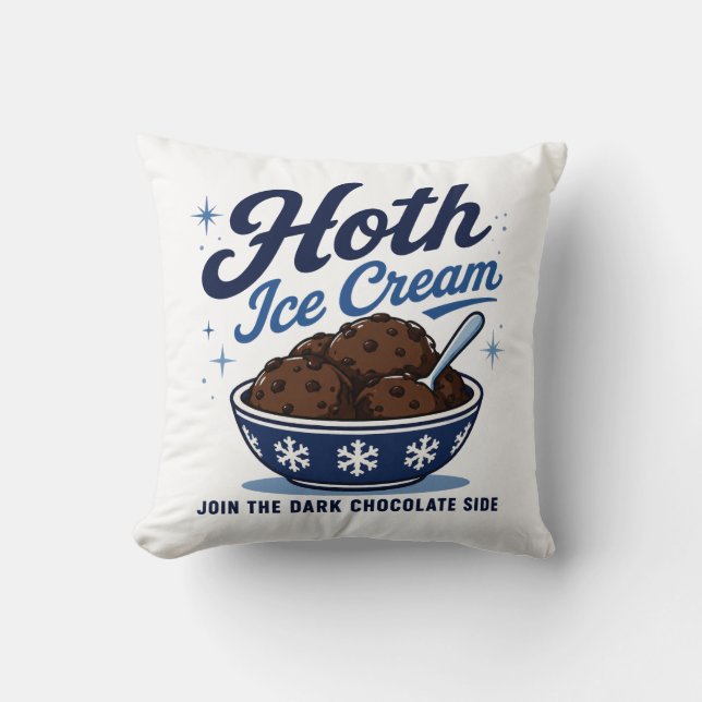 Hoth Glasskrem Mörk Choklad Roligt Kudde (Framsida)