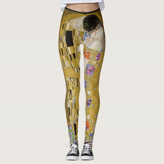 HotLeggings - kyssen av Gustave Klimt Leggings (Framsida)