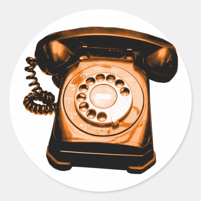 Hotline-Orange Runt Klistermärke (Framsida)