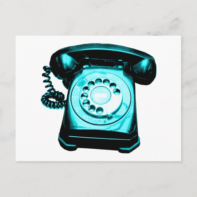 Hotline på cyan vykort (Framsida)