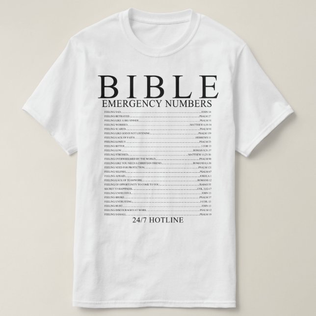 Hotlinenummer för Bible Akut T Shirt (Design framsida)