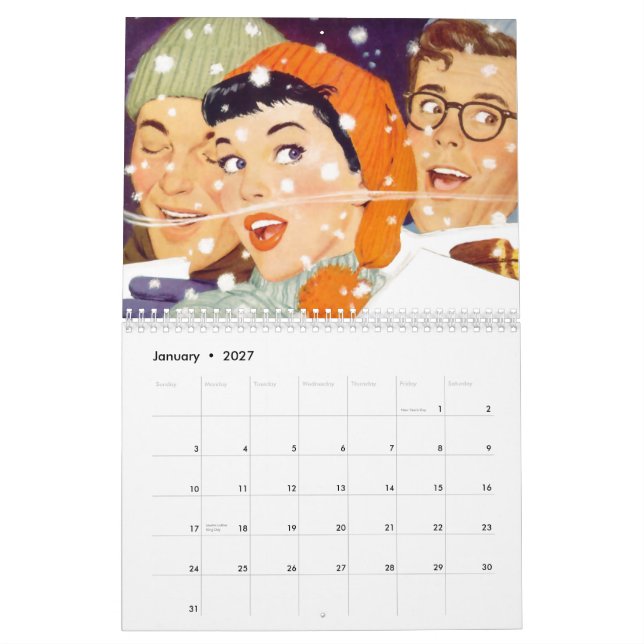 Hötorgskonsten Bitsch: Bosatt Retro Kalender (Jan 2027)