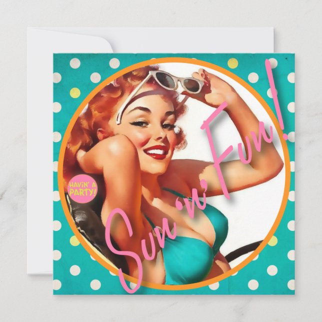 Hötorgskonsten Bitsch: Roligt för sol "n" Inbjudningar (Framsida)