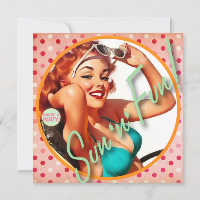 Hötorgskonsten Bitsch: Roligt för sol "n" Inbjudningar (Framsida)