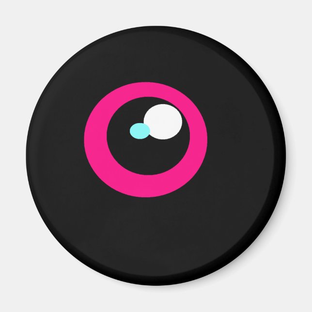 HotPink Monster Fridge Öga magnet #2 (Framsidan)