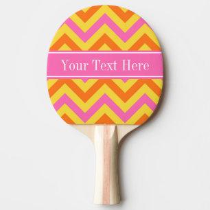 HotPink Pineapple Pumpkin LG Chevron Namn Monogram Pingisracket