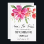 HotPink Watercolor Posy Spara datum meddelande<br><div class="desc">Anpassade spara datum meddelande fruktar shock rosa och korallvattenfärg. Det här är en del av en bröllop-svit,  matchande artiklar finns tillgängliga.</div>