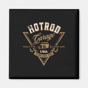 Hotrod Garage Usa Clic Bil Hotrod Distressed Desig Magnet