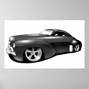 hotrod grått poster