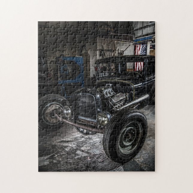 Hotrod i Garage Jigszle Puzzle Pussel (Vertikal)