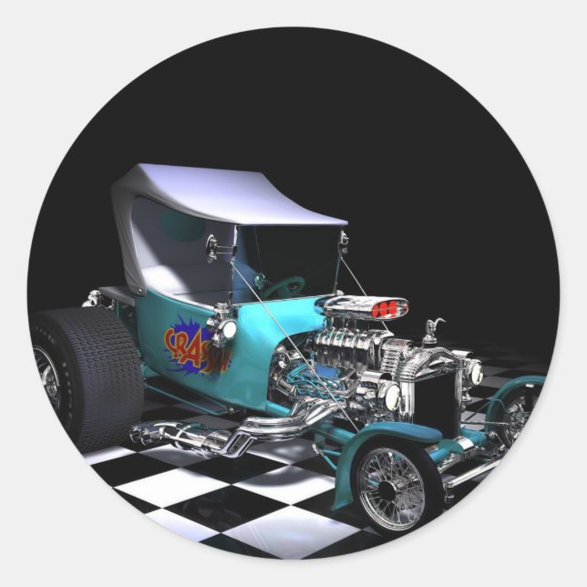 HotRod-kopia Runt Klistermärke (Framsida)