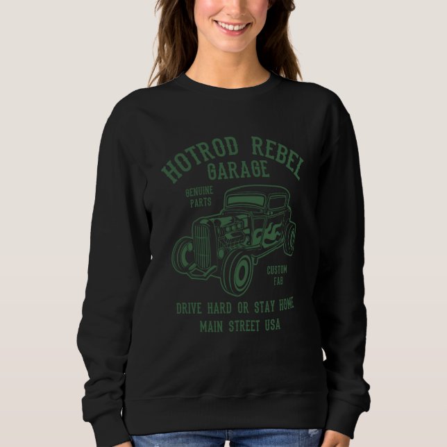 Hotrod Rebel Automotive Nostalgia Old Car  18 T Shirt (Framsida)