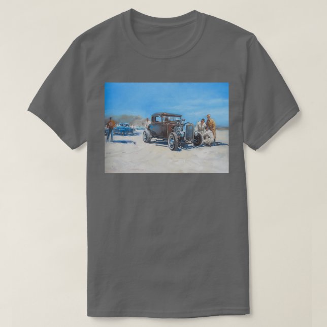Hotrod-roligten på Bonneville Salt Flats T Shirt (Design framsida)