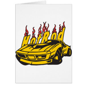 Hotrod Vette flammar Hälsningskort
