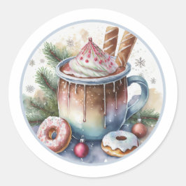 Hott Coco w/ Donuts jul Stickers Runt Klistermärke