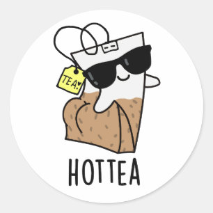 Hottea Funny Hett Tea Pun Runt Klistermärke
