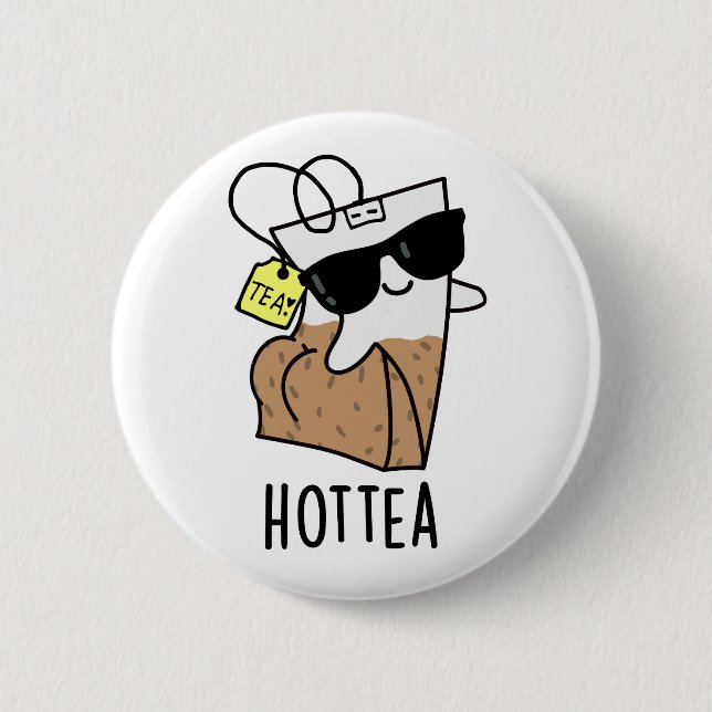 Hottea Funny Hot Tea Pun  Knapp (Framsida)
