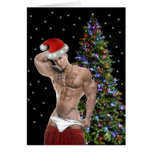 Hottest Hunk Buff julkort Hälsningskort