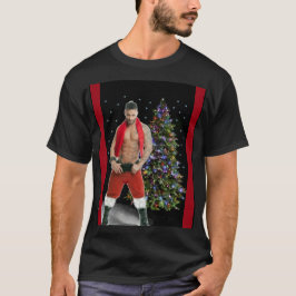 Hottest Hunk Buff Santa jul T Shirt