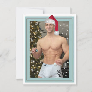 Hottest Hunks på planeten! Julbuff Santa Vykort