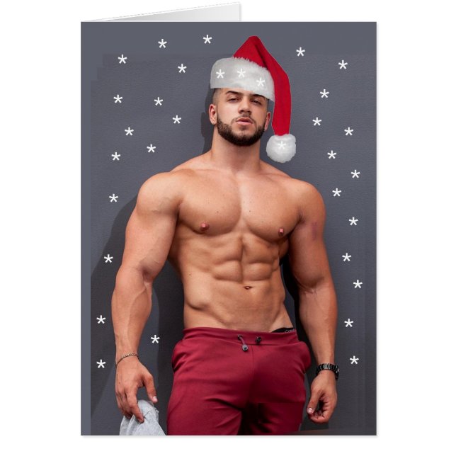 Hottest Hunks på planetens julklapp Hälsningskort (Framsidan)