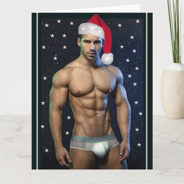 Hottest Hunks på planetens julklapp Kort (Framsida)