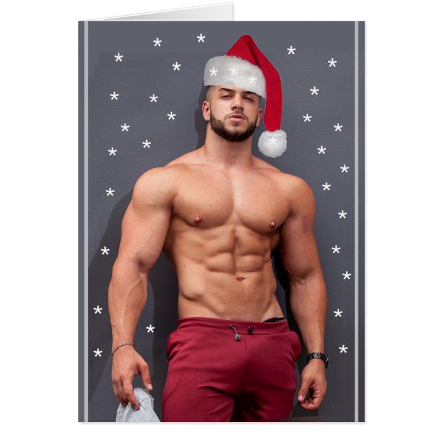 Hottest Hunks på planetens julklapp OBS Kort (Framsidan)