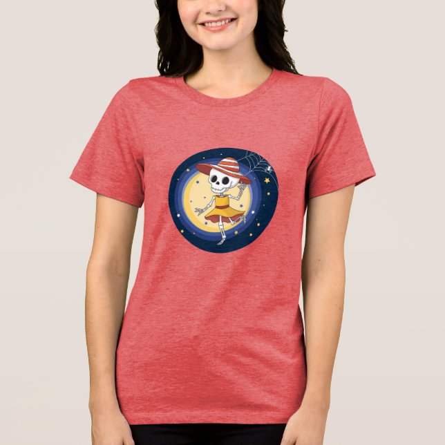 Hottest Skeleton Halloween Shirt Cute och Funny T (Framsida)
