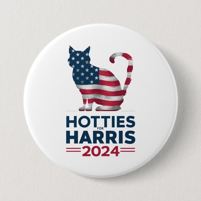 Hotties For Harris 2024 Kattdamer Kamala Harris Knapp (Framsida)