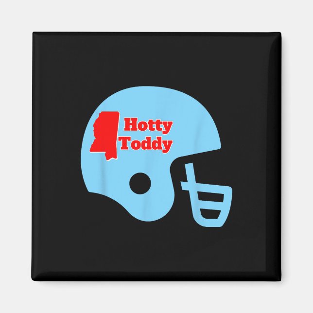 Hotty Toddy fotbollshjälm med Miss State-kontur Magnet (Framsidan)