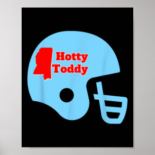 Hotty Toddy fotbollshjälm med Miss State-kontur Poster