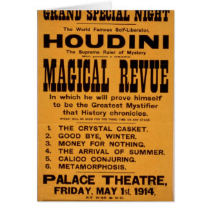 Houdini den Retro teatern ", för den Magical Hälsningskort