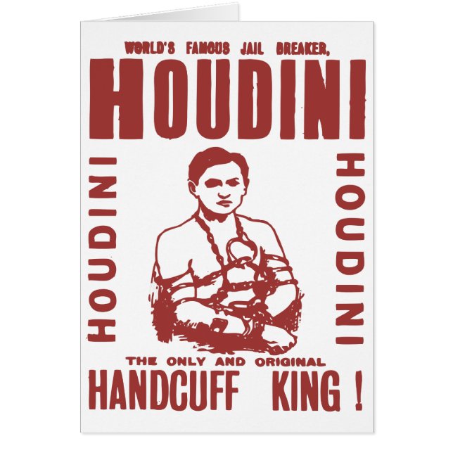 Houdini handbojakungen hälsningskort (Framsidan)
